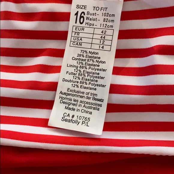 SEAFOLLY Tidal Wave Bikini Bottom Sz 12 - Picture 6 of 6